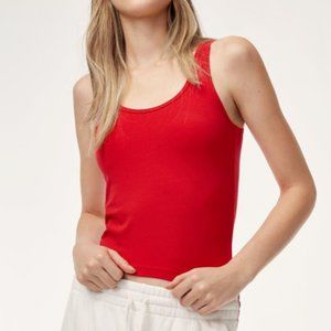 Aritzia TNA Brand New 90s Bergman Crop Red Tank Top Tight Size Medium